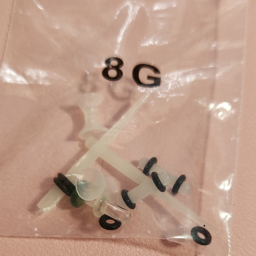 Clear Acrylic Ear Gauges with Black O-Rings